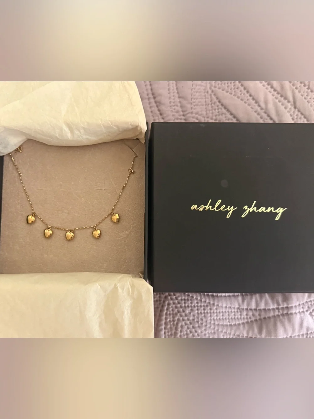 Ashely Zhang jewelry Five petite hearts Necklace